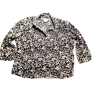 Como by Fred David Cheetah Animal Print Button Down Blouse Size xl